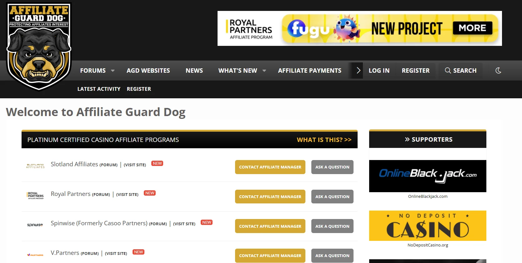 Affiliate Guard Dog forum for iGaming affiliates, partner programs and affiliate protection