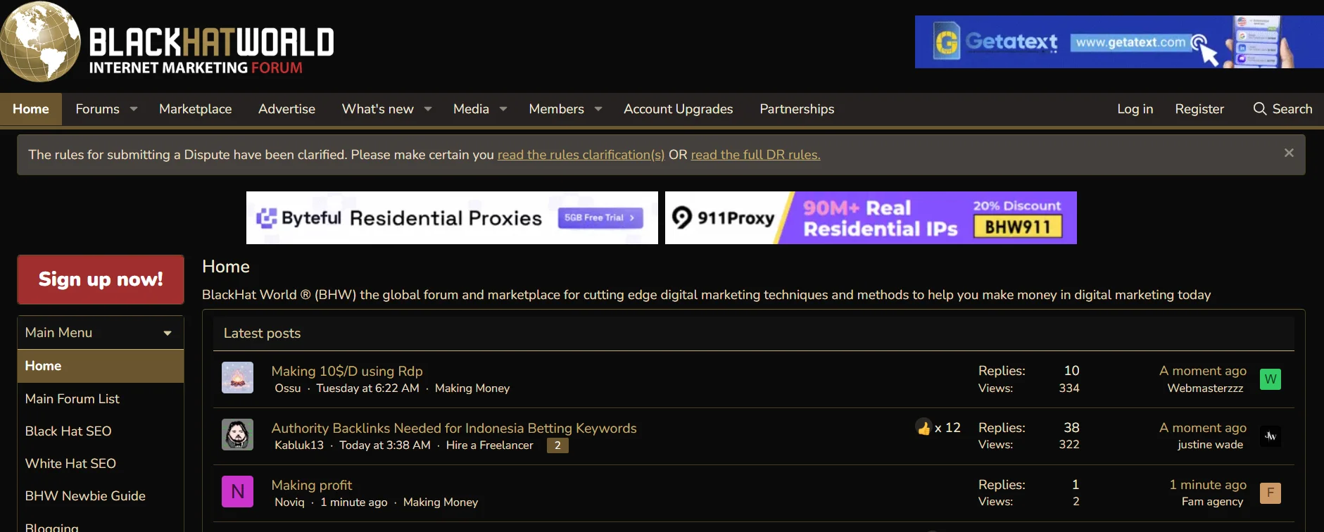 Black Hat World forum about affiliate sites, SEO, traffic arbitrage and monetization