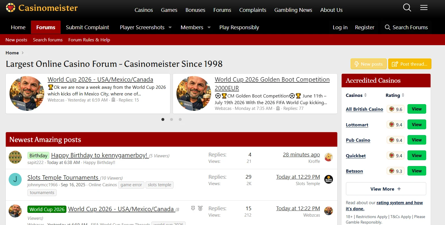 Casinomeister forum about online casinos, iGaming affiliates, reviews and partner programs
