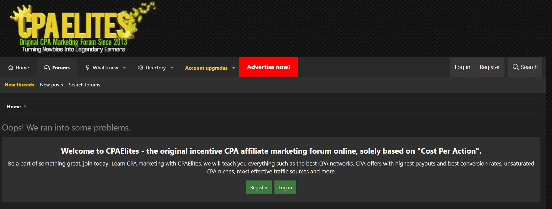 CPAElites forum for beginners where affiliate in simple terms connects with CPA and traffic