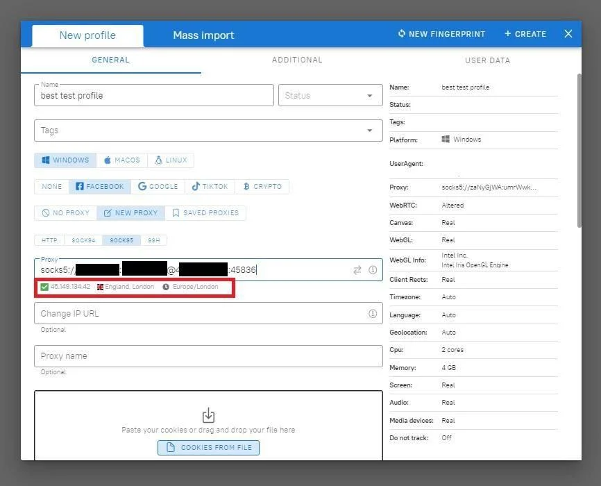 Fingerprint spoofing and account warm-up automation in Dolphin Anty
