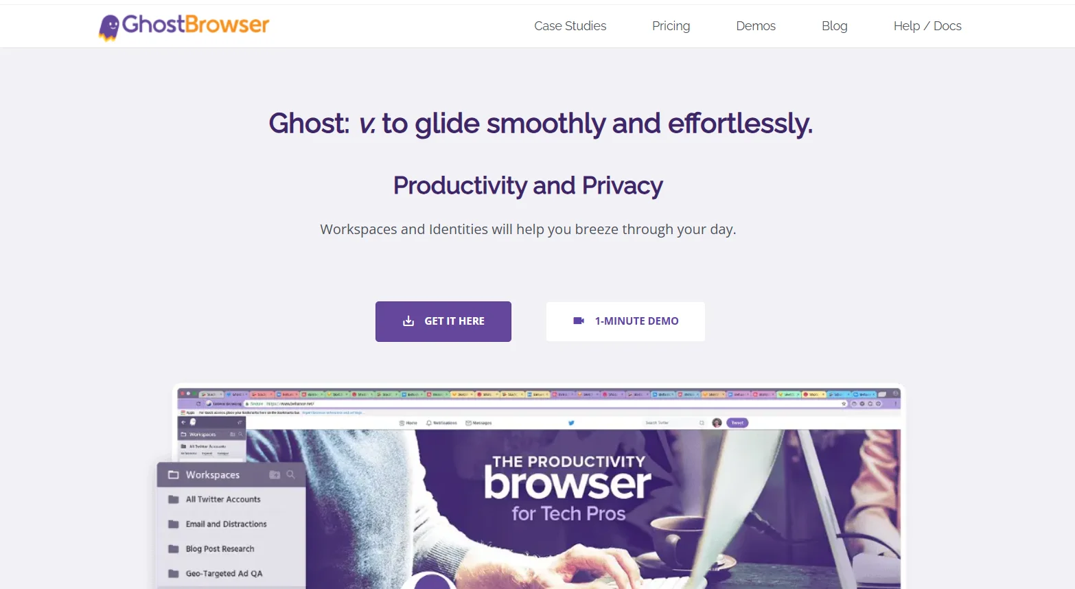 Ghost Browser profiles for managing multiple accounts in separate tabs