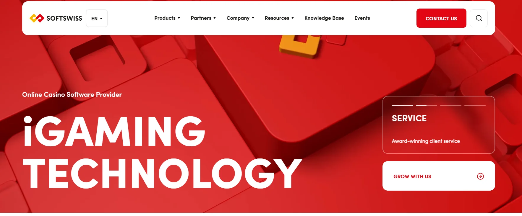 SOFTSWISS homepage as an online casino software provider for B2B gambling platforms
