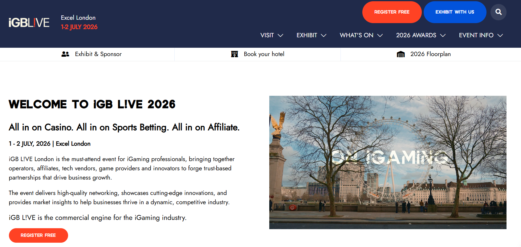 iGB L!VE in London — iGaming conference for casino operators, affiliates, technology vendors and partner networks
