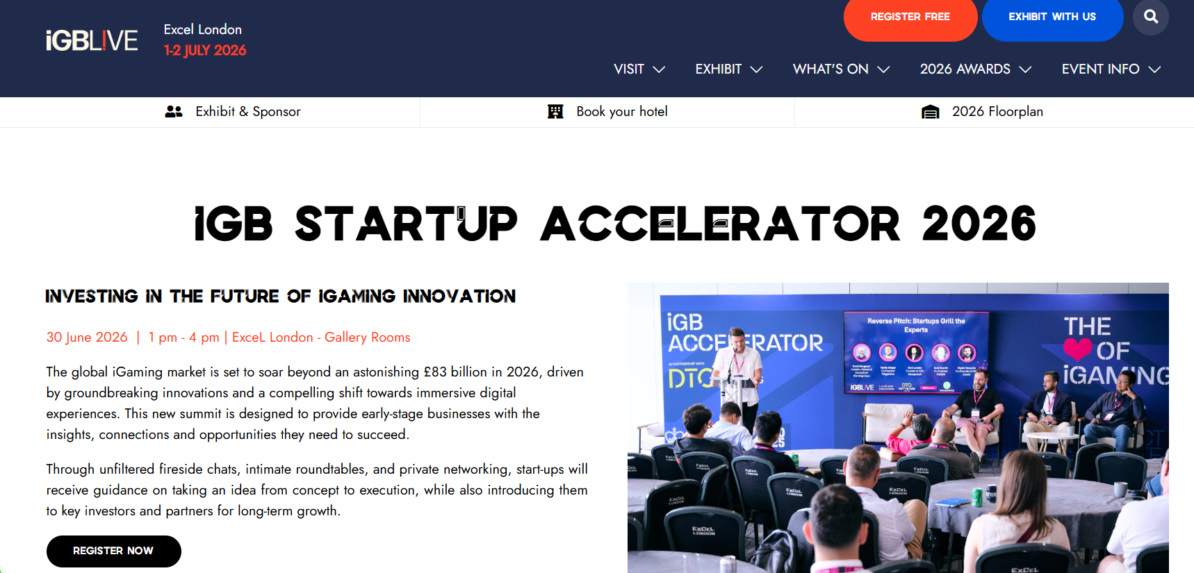 iGB Startup Accelerator in London — iGaming event for startups, founders, investors and technology partners
