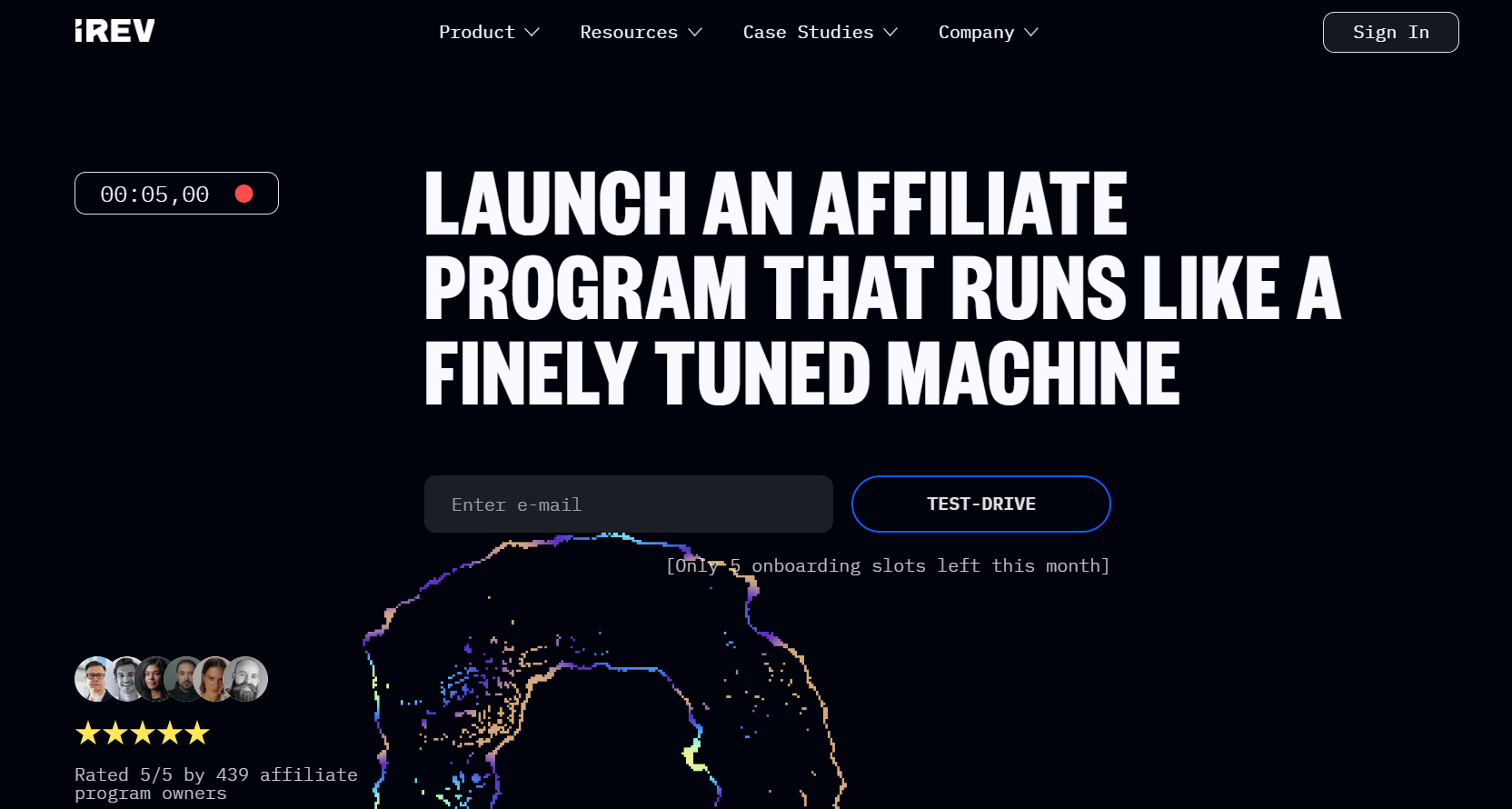 iREV affiliate program software landing page